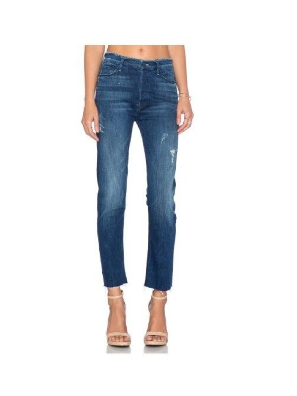 Mother The Double Fray Vagabond Jeans in Take the Edge Off Size 27